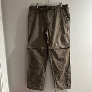 The North Face Mens Convertible Zip Off Pants Khaki Size 36